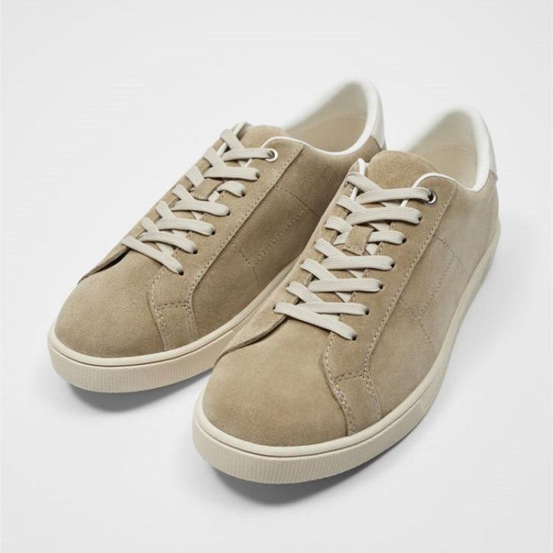 Sneakers | Finespec Low Top Sneaker – Cup Sole  –  Mens Mens Bone Synthetic Nubuck