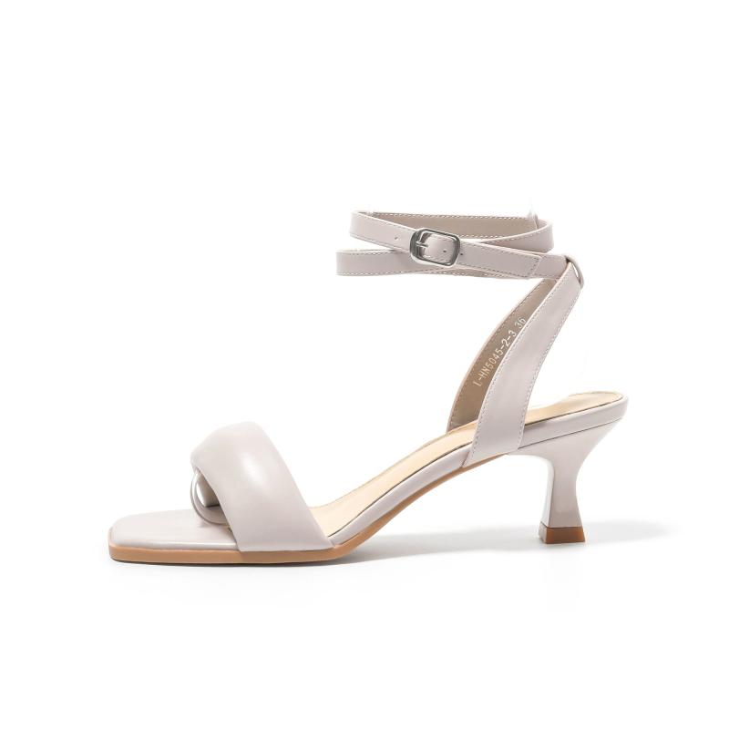 Heels | Safdie Ankle Strap Heeled Sandal – Block Heel  –  Womens Heels Bone