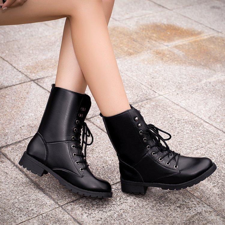 Boots | Meredelden Combat Ankle Boot – Lug Sole  –  Womens Boots Black